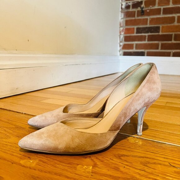 J.Crew Dulci Suede Kitten Heels in Kraft Brown Tan Neutral Taupe Pumps Size 8.5 - Picture 13 of 16